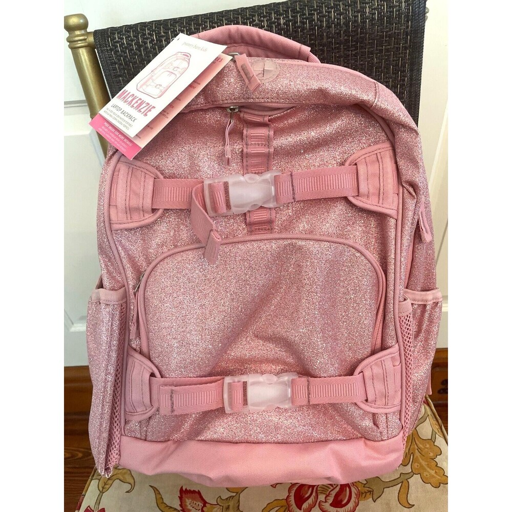 School Pottery barn kids LARGE BACKPACK LUNCH WATER Glitter Floral Bag Travel . - Picture 8 of 16